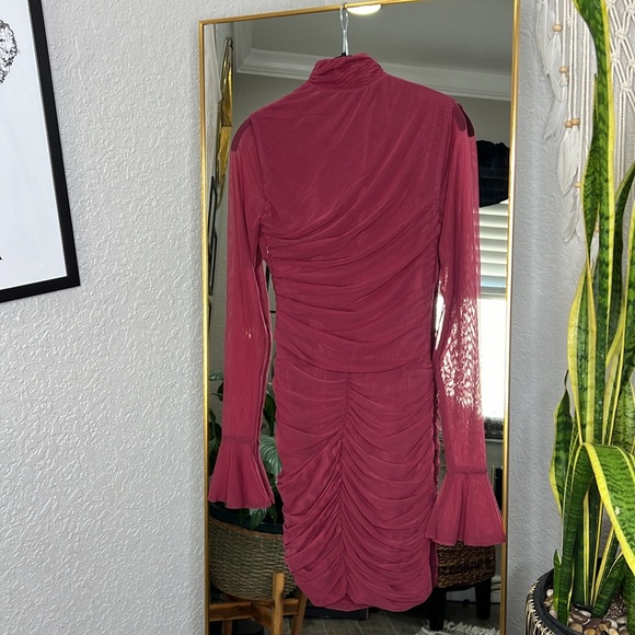 HOUSE OF CB 'Lucasta' Mulberry Gathered Mini Dress NWOT - Picture 10 of 11